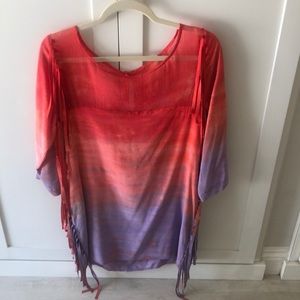 Jen’s Pirate Booty silk mini dress with fringe